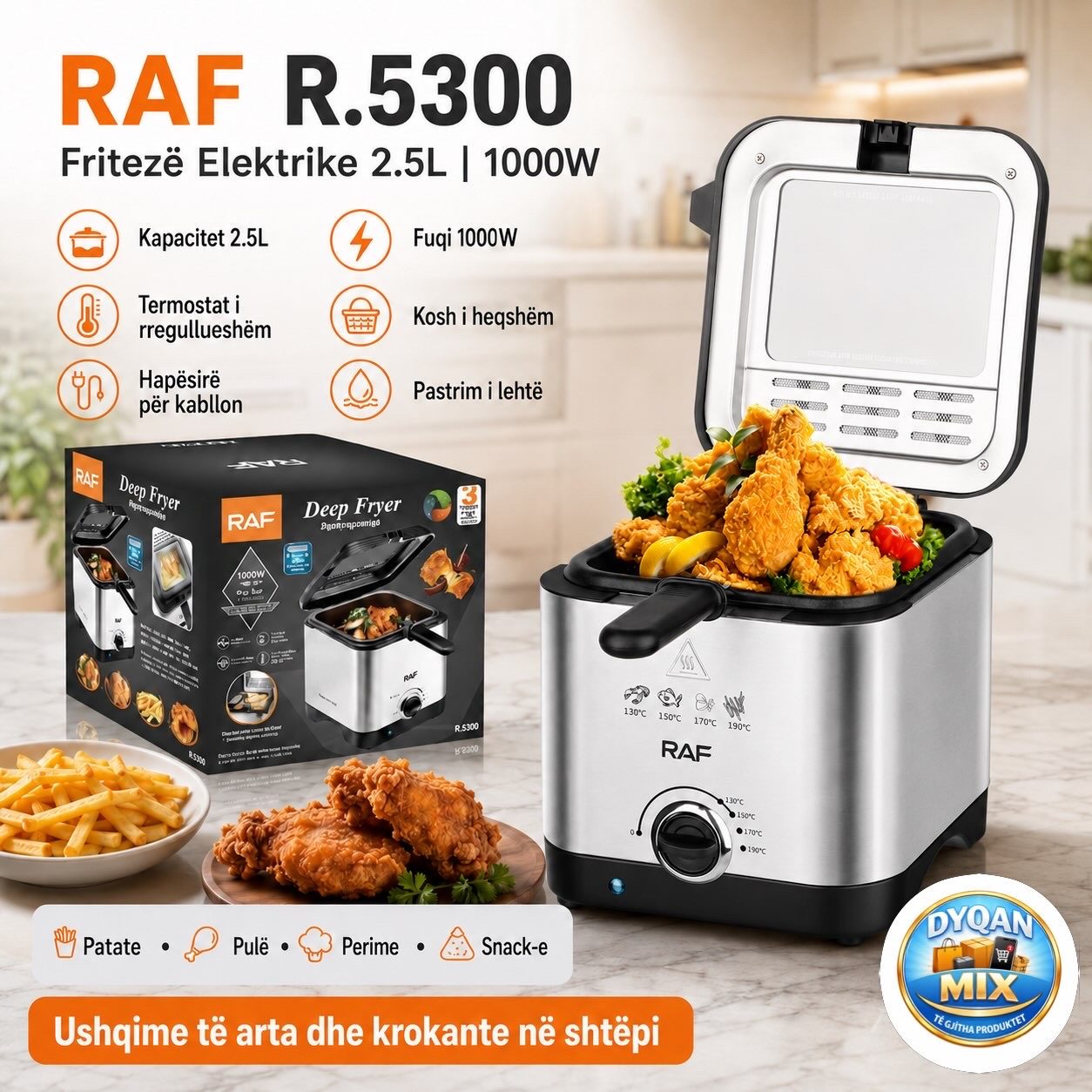 Raf R.5300 - Fritezë elektrike 2.5L | 1000W