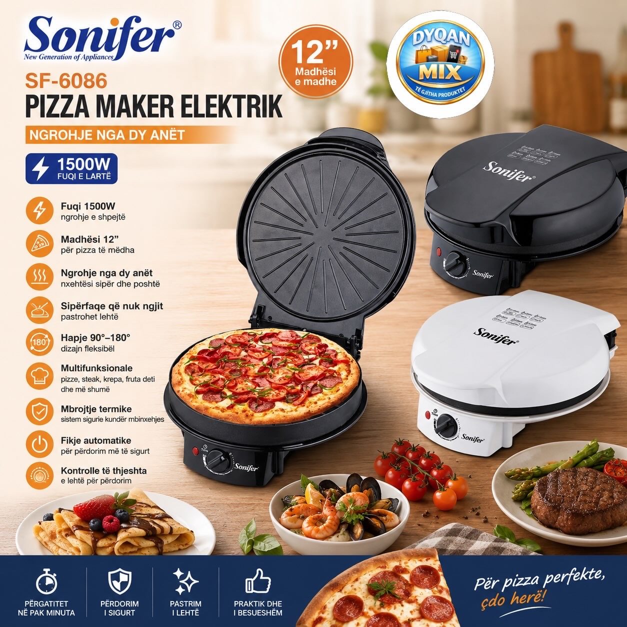Sonifer SF-6086 - Pizzav Maker Elektrik 12”