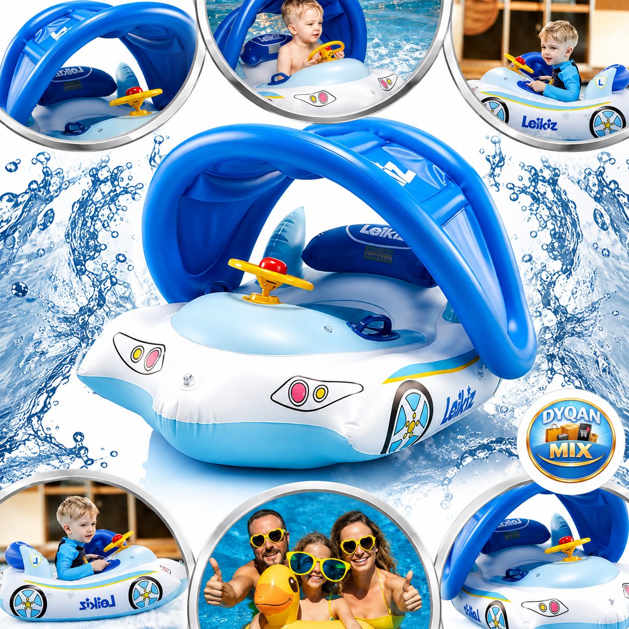 Baby Inflatable Boat with Sun Umbrella