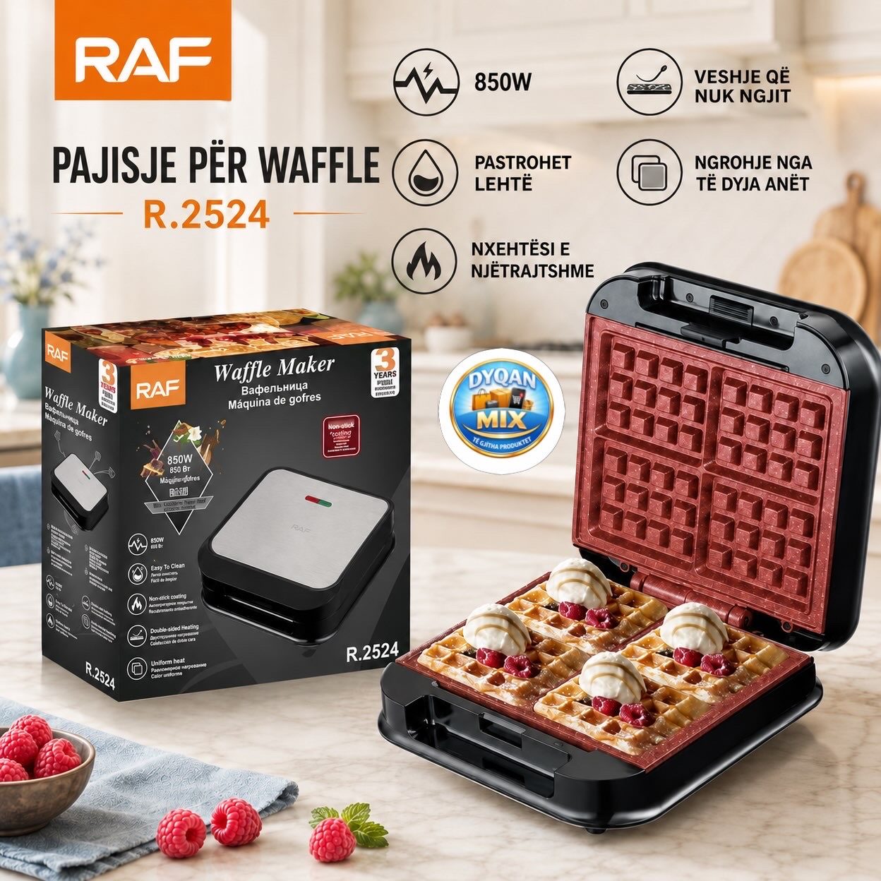 Raf R.2524 - Pajisje Elektrike per waffle | 850W