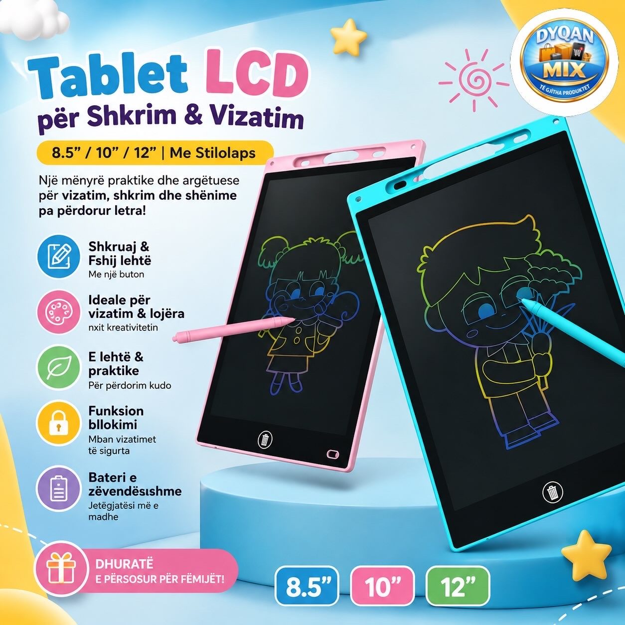 Tablet LCD per Shkrime & Vizatime - Me stilolaps